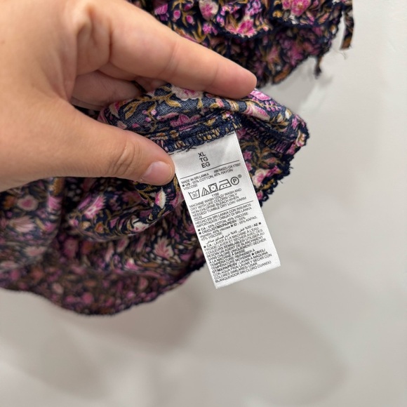 Old Navy Puff Sleeve Square Neck Floral Babydoll Blouse Top New XL - Picture 6 of 8